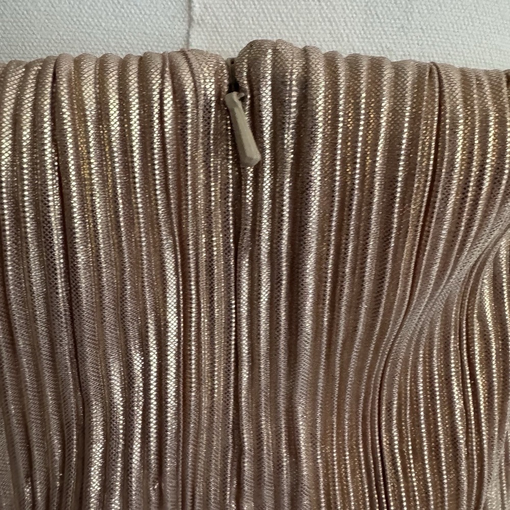 NWT Mac Duggal Ieena 27062 Gold Ruffle Tiered Belted Pleated Dress Size 2 Gown - Picture 8 of 16